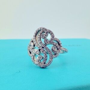 Tiffany & Co. Diamond Enchant Heart Ring Platinum Size 5.75